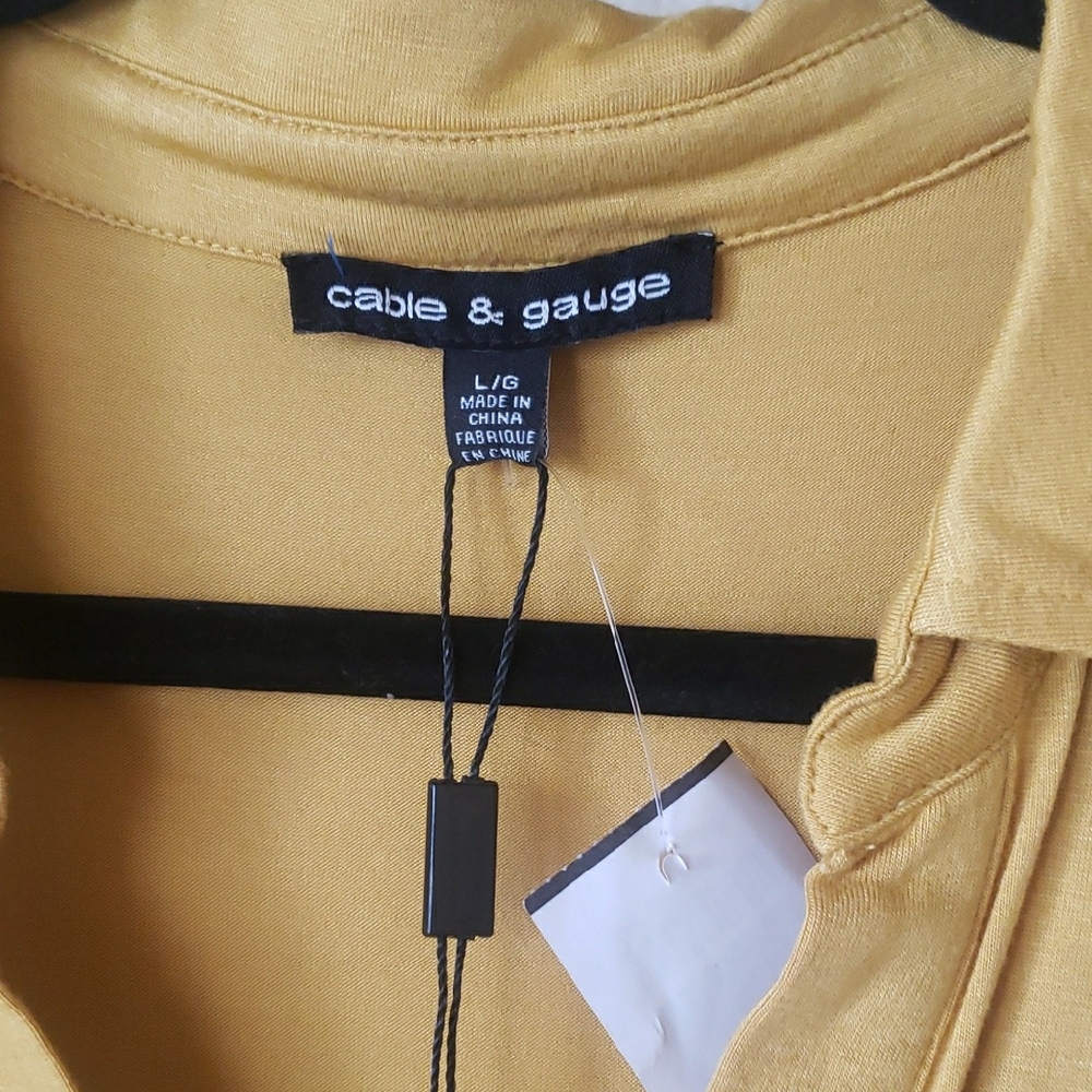 Cable & Gauge Mustard Relaxed Polo Blouse - Picture 3 of 3